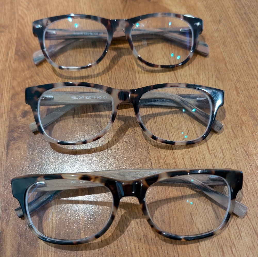 3 Pair of Glasses Eyebuydirect 2/ Willow 1/ Amber